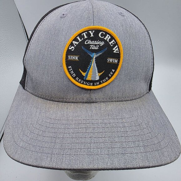 Salty Crew Bottom Dweller Retro Mens Gray Trucker Hat Fishing Outdoors Casual - Picture 5 of 10